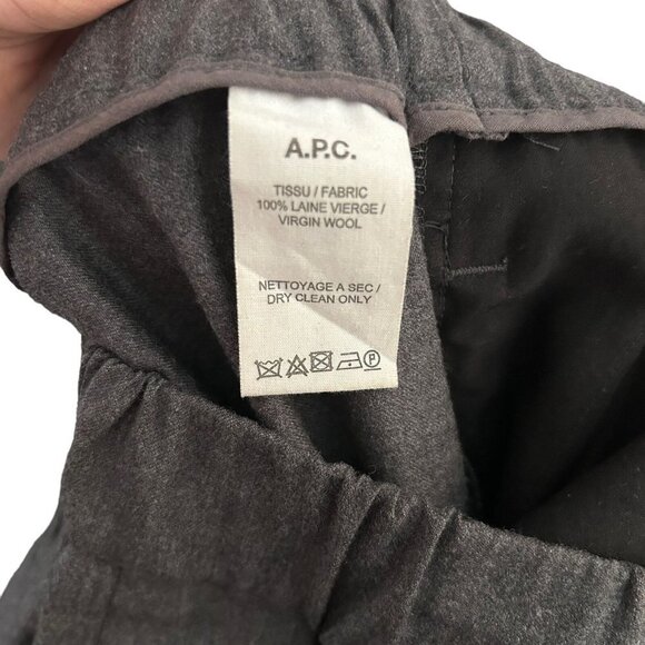 A.P.C Mens Gray Drawstring Stretch Slim-Fit Straight Leg Casual Pant Size XS/46 - Picture 9 of 13